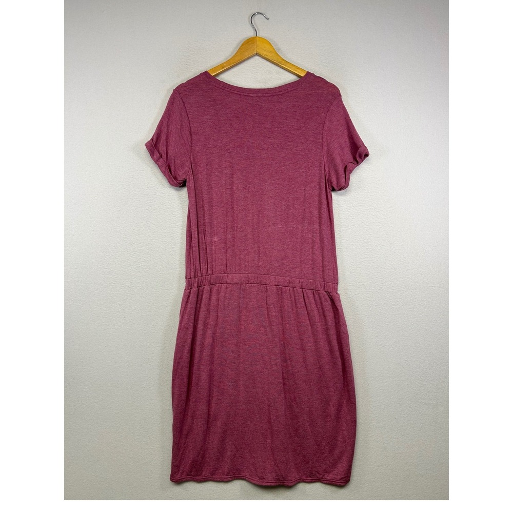 Athleisure 32 Degrees Cool Womens Large Pink Heathered Drawstring T-Shirt Dress - Picture 2 of 11